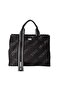 Patterned Top Handle Tote Bag With Strap Black