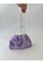 Shiny Satin Rose Pearl Portfolio Evening Dress Handbag - 6