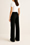 Aerobin Fabric High Waist Lace up Elastic Comfortable Loose Wide Leg Summer Trousers - 3