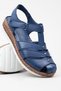 Women's Genuine Leather Orthopedic Closed-Toe Blue Sandals - 4