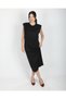 Black Modal Sleeveless Padded Midi Length Casual Loose Dress - 6