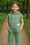 Girl's Scuba Hooded Short Sleeve Sweatshirt and Pants - 7