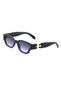 Rectangle Design Black Frame Black Glass Women's Sunglasses