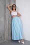 Women's Poplin Fabric Fleto Pocket Long Seasonal Blue Skirt (90cm) - 8