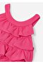 Girl's Ruffled Short Jumpsuit Pink 3876 - 2