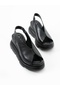 Monza Black High Sole Women's Sandals - 4