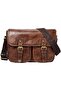 Men's Greenville Leather Travel Courier Messenger Bag, Cognac - 2