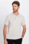 Men's 3-Pack Burgundy-Grey-Black Slim Fit Slim Fit Cotton Plain Pique Polo Neck T-Shirt - 3