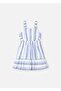 Girl's Striped Dress Blue 3965 - 2