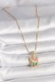 316L Steel Gold Color Colorful Zircon Stone Embroidered Portrait Model Women's Necklace Tj-Bko10024 - 2