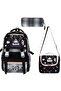 Korean Style Plaid Thermal School Backpack Set for Girls with Lunchbox and Pen Holder