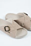 Women's Beige Cross Buckle Slippers 2cm Byndrp01 - 7