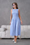 Gimped Maxi Length Gingham Summer Woven Dress