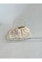 Cream Rose Pearl Portfolio Evening Dress Handbag - 7