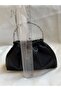 Black Satin Stone Portfolio Evening Dress Handbag - 5