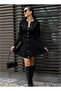 Dgn's Rosalinda Franche Gold Button Cardigan-Skirt Knit Set Night Star