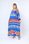 Women's Plus Size Printed Summer Woven Long Sleeve Long Length Dress - 7