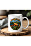 White Ceramic Printed Mug with Camping Design 330ml