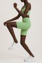 Women's High Waist Tight Ripped Ribbed Short Sports Leggings |   Pistachio Green - 3
