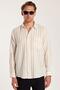 Regular Fit Classic Cut Oversized Linen Look Cotton Pack Striped Drapey Comfortable Pocketed Sports Shirt - 4