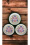 16 cm 3 Piece Enamel Plate, Coffee Plate for 3 People, Service Plate, Snack Plate, Gift - 5