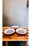 16 cm 3 Piece Enamel Plate, Coffee Plate for 3 People, Service Plate, Snack Plate, Gift - 3