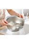 Stainless Steel Kitchen Metal Multipurpose Strainer Colander Bowl for Rice Fruit Washing - 2
