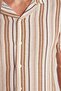 Men's Slim Fit Slim Fit Cotton Comfortable Striped Short Sleeve Apaş Collar Shirt - 3