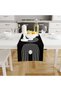 Black Background Modern Line Patterned Black and White Colored 45X100'Cm Decoration Runner Table Cloth - 3