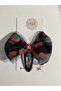 Buckle;2 Buckles with Snap Fasteners Printed with Red Strawberries on Black Tulle. - 8