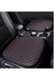 Leather Quilted Black Red Embroidered 3 Piece Car Seat Cushion - 2