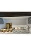 White 35 Cmx10 Mt Silver Water Stone Detail Luxury Satin Quilted Shelf Cover / Drawer Cover / Cabinet Cover - 4
