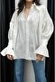 Ecru Eyelet Embroidery and Sleeve Detail Shirt - 7