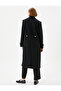 Stamped Coat Double Breasted Buttoned Pocket Epaulette Detailed - 4