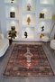 Mira 1134 Red Vintage Persian Carpet Themed Keep Off Written Woven Base Carpet - 3