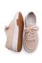 Women's Sneaker High Sole Lace-Up Linen Sports Shoes Kotnel Beige - 7