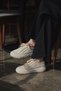 Women's Sneaker High Sole Lace-Up Linen Sports Shoes Kotnel Ecru - 6