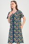 Women's Large Size Short Sleeve Zipper Home Dress C1T1N2O904