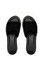 Women's Genuine Leather Black Suede Flat Slippers - 5