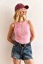 Women's Candy Pink Cutout Detailed Washed Cotton Body Bdy-00000057 - 2