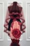 Burgundy Bridal Veil Set with Sparkling Crystal Glass Beads, Pearls and Sequins Embroidered Henna Veil 6 Pieces - 7