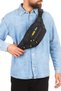 Men's Black Crossbody Cross Chest Shoulder and Waist Bag with USB Headphone Output - 2