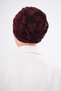Burgundy Silvery Gathered Hijab Bonnet Jacquard Floral Pattern 2317_16 - 6