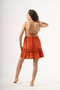 Bohemian Tie Back Front Gathered Short Muslin Dress - 3