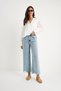 Women's Blue Snow Wash Ankle Length Trousers 60251176 - 4