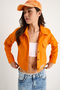 Women's Orange Double Pocket Gabardine Jacket 40941010 - 3