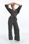 Women's Patterned Blouse Loose Trousers Set - 3