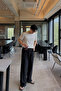 Men's White Corded Slim Fit Crew Neck Knitwear T-Shirt - 6