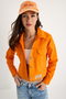 Women's Orange Double Pocket Gabardine Jacket 40941010 - 2