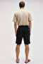 Matsen Men's Relaxed Black Shorts with Elastic Waistband Side and Back Pockets - 8